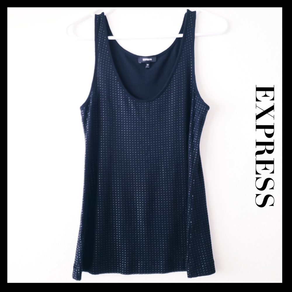 $  3/$15 EXPRESS:Size:XS/Black Raised Dots Detail Tank